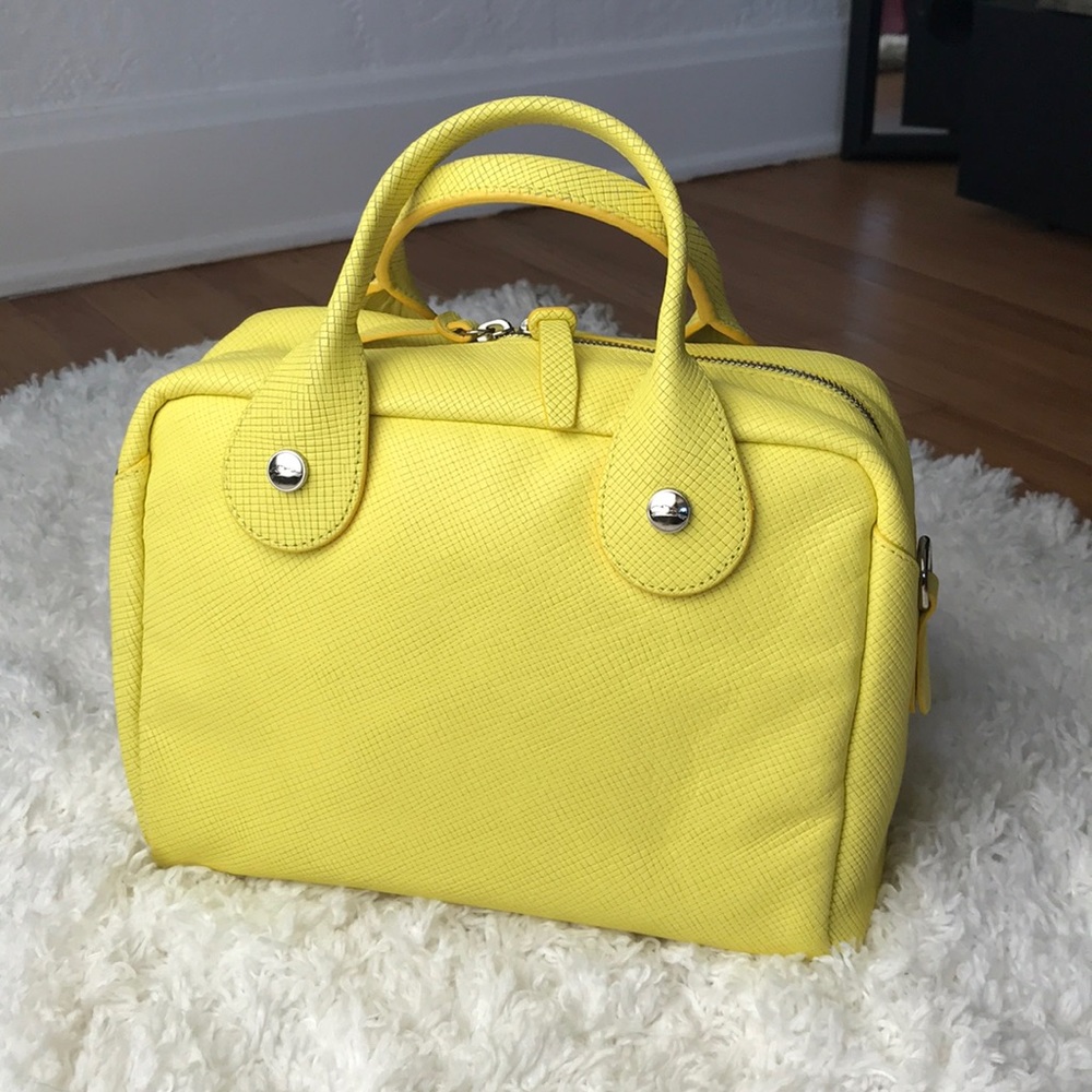 LONGCHOMP | Yellow ‘Quadri' Leather Satchel - Picture 2 of 9